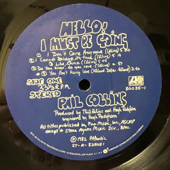 Hello, I Must Be Going! PHIL COLLINS 1982 ULTRASONIC CLN 80035-1 Vinyl GF LP EX+ - Picture 7 of 10